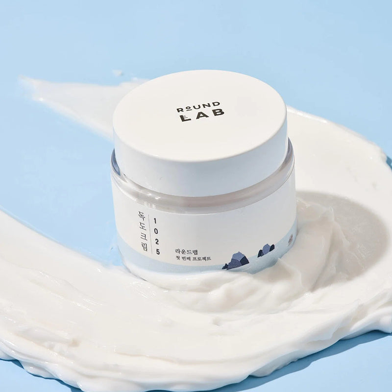 Round Lab 1025 Dokdo Cream کرم آبرسان پوست کرم مرطوب کننده Round Lab 1025 Dokdo Cream